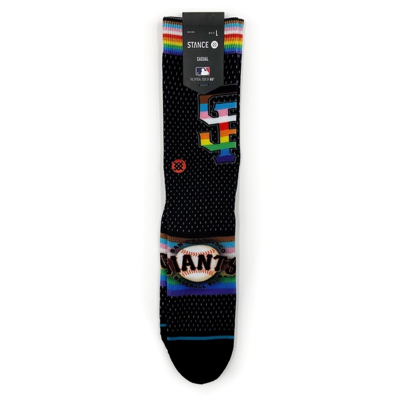 Stance San Francisco Giants Crew Socks Mens Large MLB Pride LGBTQ lFan Gear Gift - Picture 1 of 5